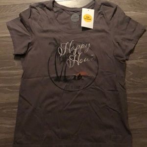 NWT LIFE IS GOOD HAPPY HOUR SHIRT.